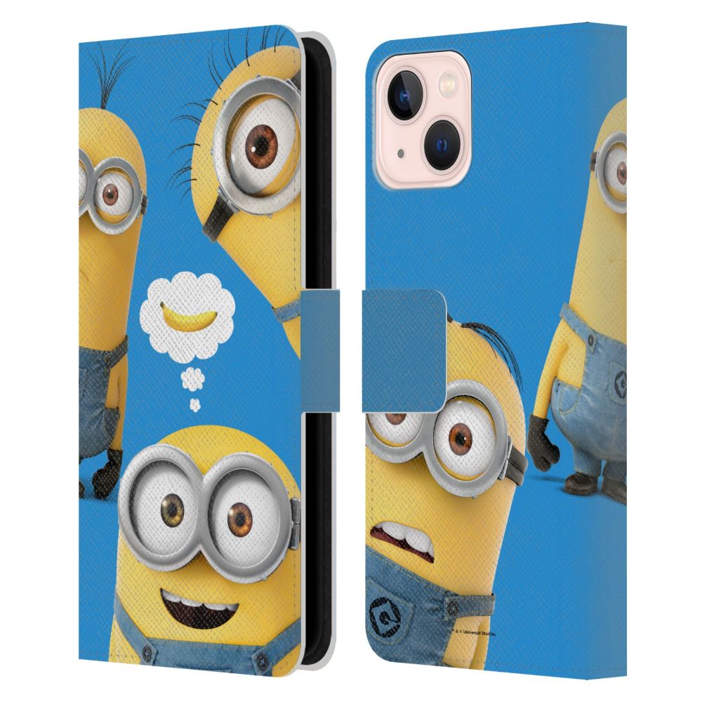 MINIONS ミニオンズ (公開 10周年 ) - Banana レザー手帳型 / Apple iPhoneケース - PGS